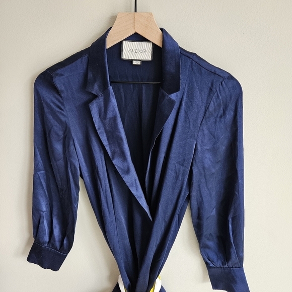 Alexis Navy Blue Turner Wrap Dress - Picture 4 of 13